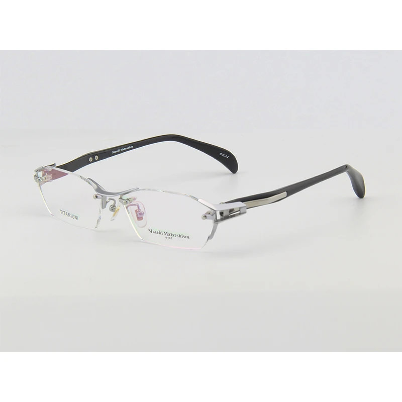 Belight Optical Japan Design Titanium with Acetate Rimless Frame Men Prescription Eyeglasses Spring Hinge Eyewear MF1141