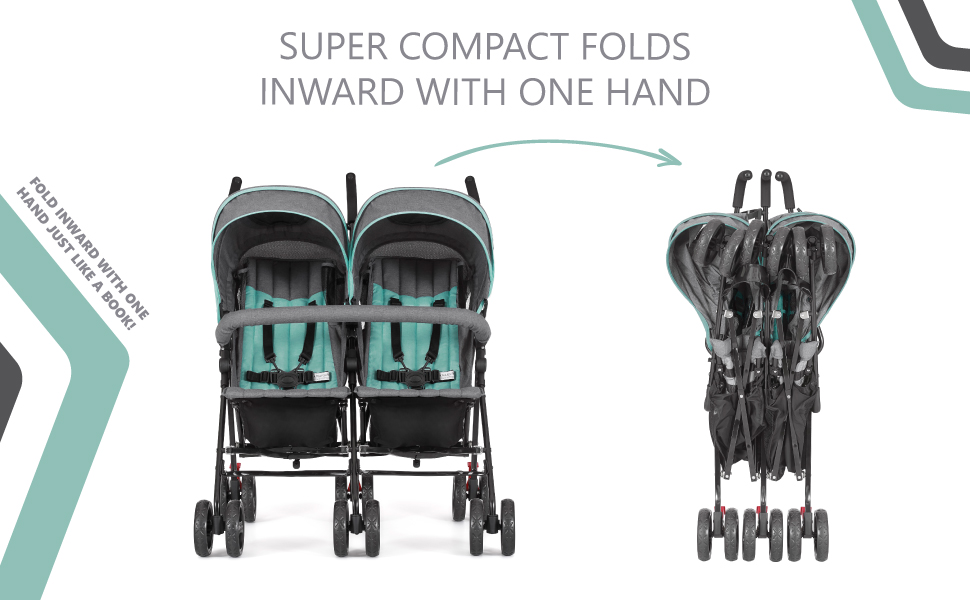 Easy to fold twin stroller