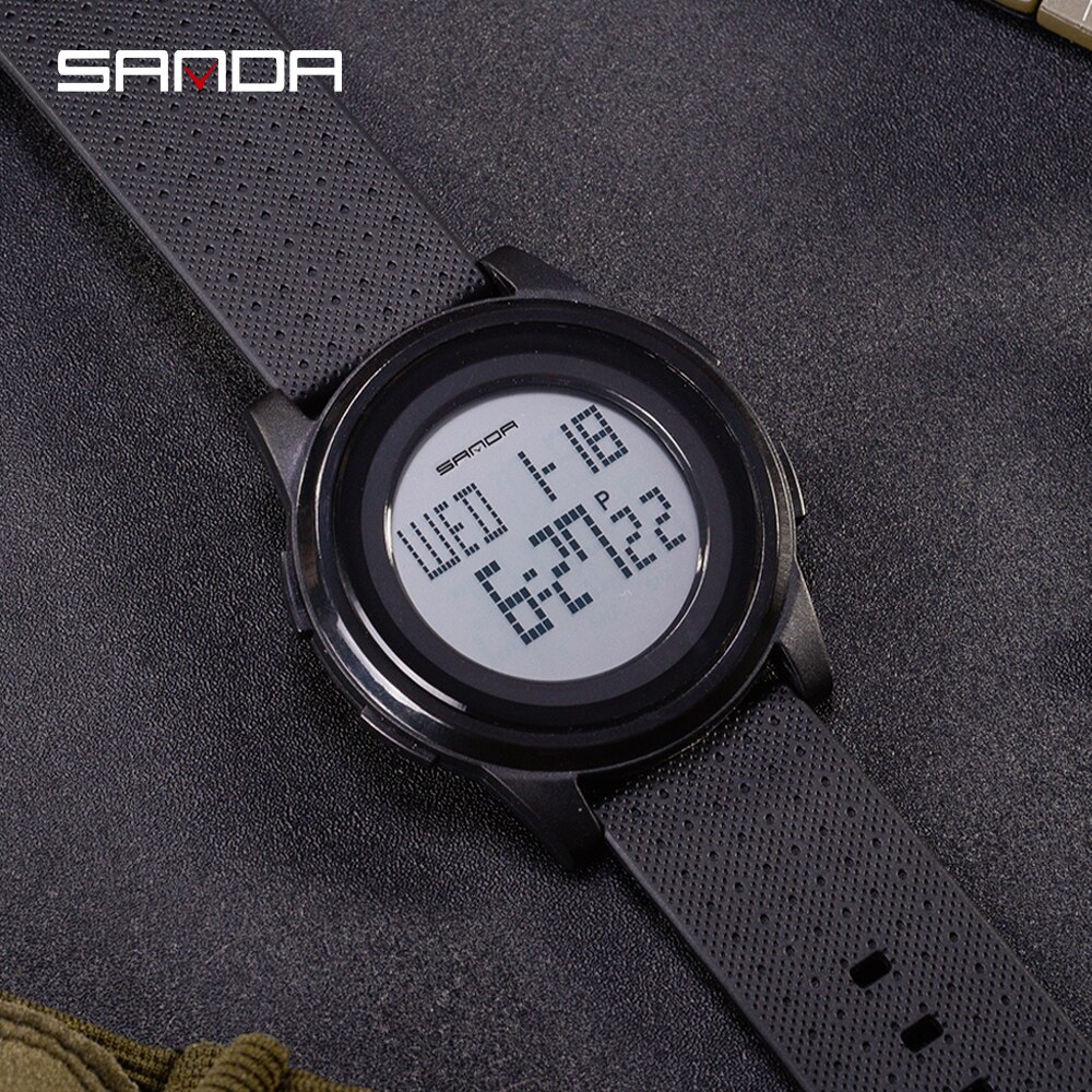 SANDA Brand 9mm Super Slim Men's Watch Luxury Electronic LED Digital Watches for Man Clock Male Wristwatch Relogio Masculino 337
