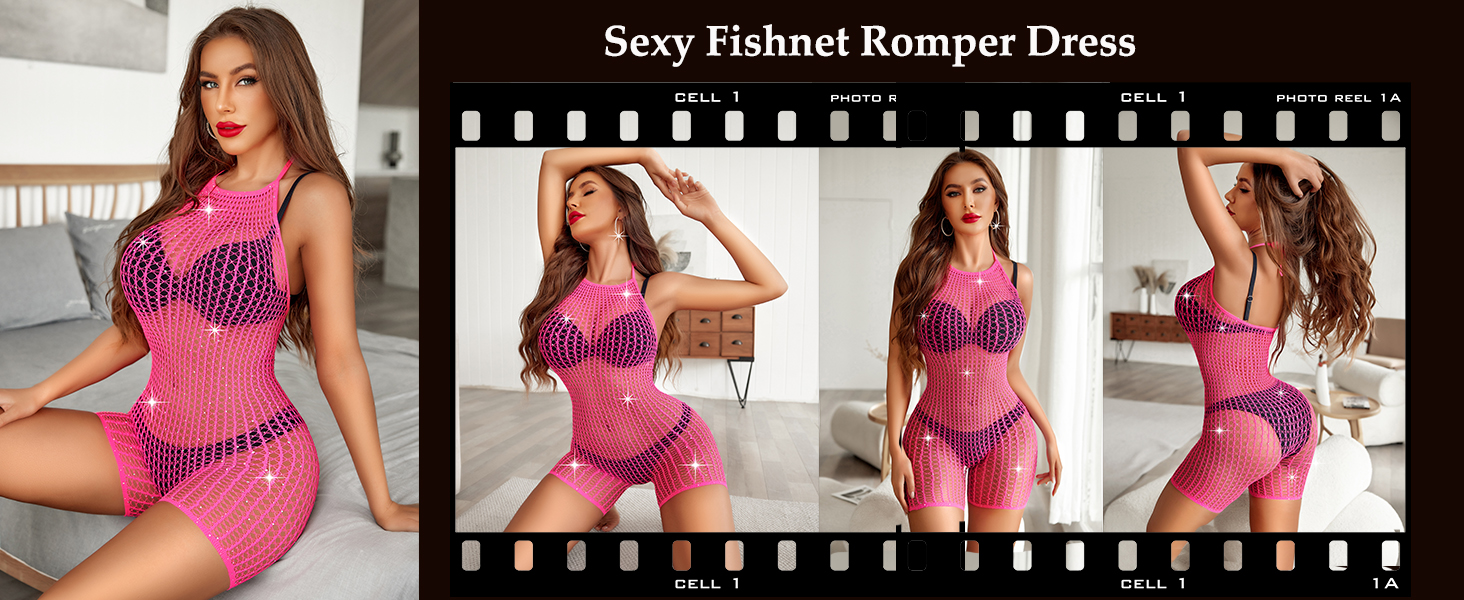 PLUS SIZE FISHNET CHEMISE