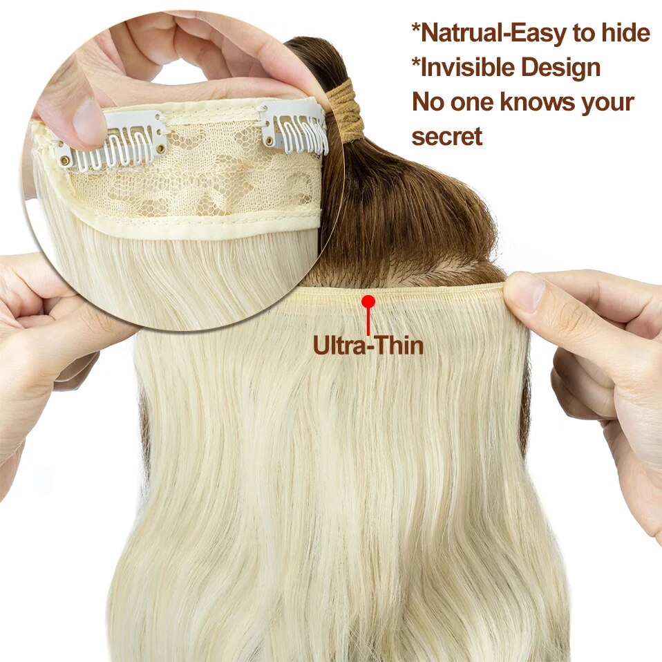 Benehair 22 Inches Straight Clip In Full Head 4 Pieces Heat Resistance Synthetic Hair Clip in Hair Extensions Blonde/Highlights