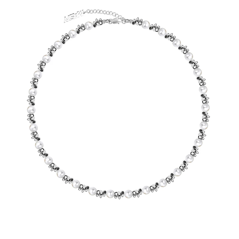 MASW Elegant Jewelry One Layer Round Pearl Necklace 2022 New Trend Irregular Metal Cat Eye Beads Necklace For Women Female Gift