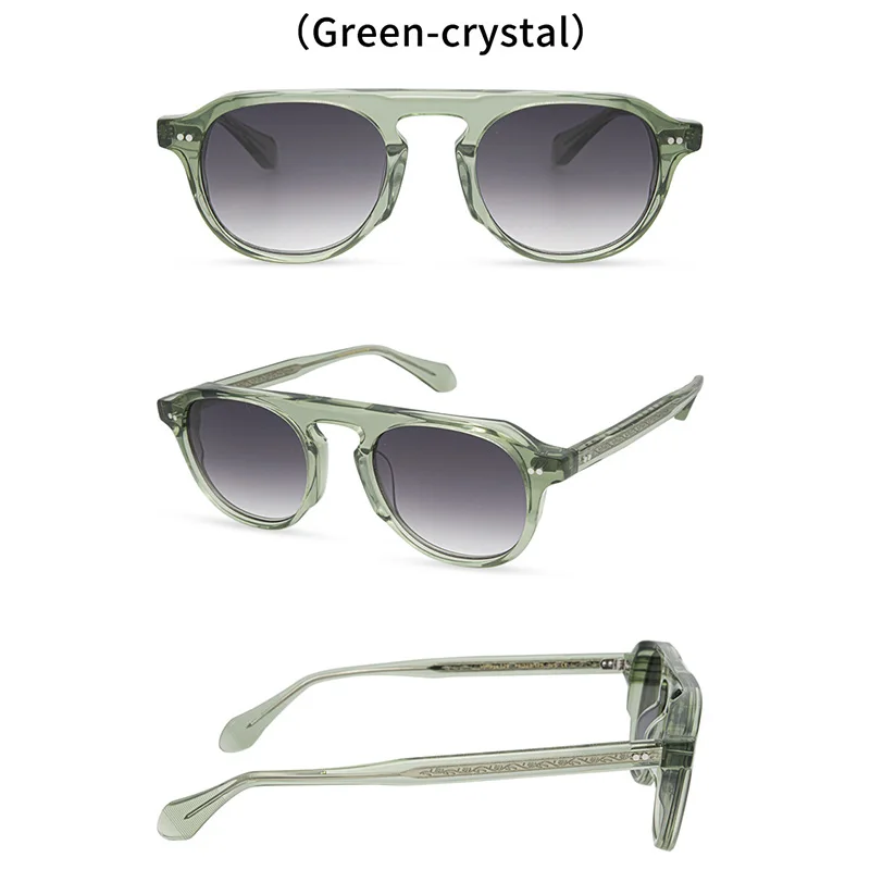 Belight Optical  Women Men UV400 Protection Shape Vintage Retro Grober Acetate Rivet Trim  Sunglasses with Case Oculos 529