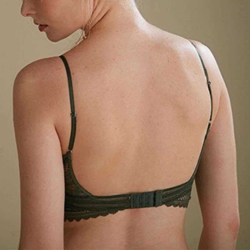 Women's Lingerie Set Bra Panties Padded Backless Wireless Lace Bralette Brassiere Underwear Sexy Casual SA1270