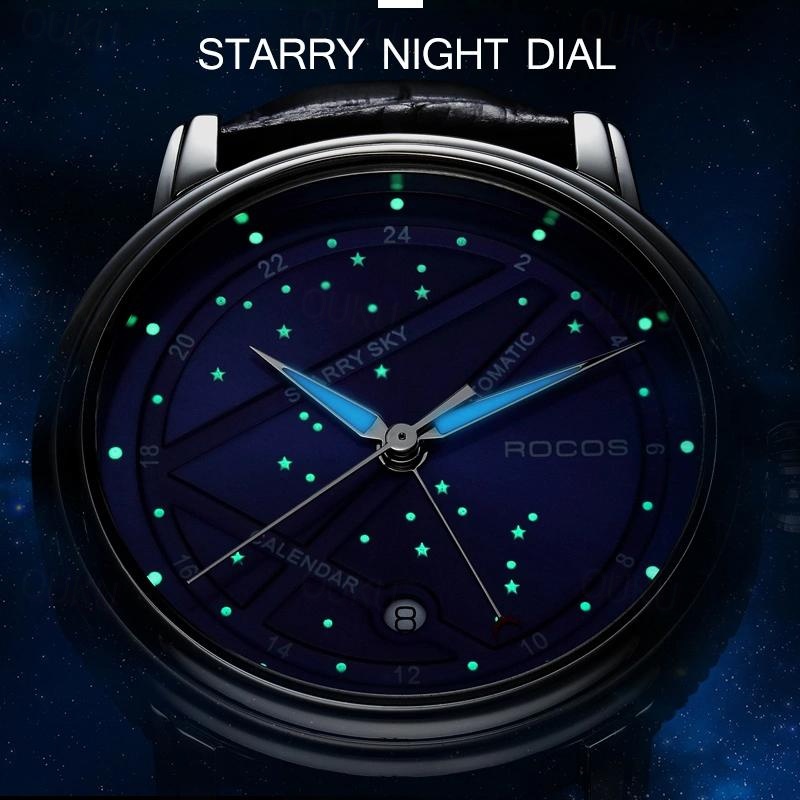 Women Men Mechanical Watch Diamond Minimalist Luxury Fashion Automatic Self-winding Luminous Calendar Waterproof Leather Watch 2024 - US $248.39 –P2