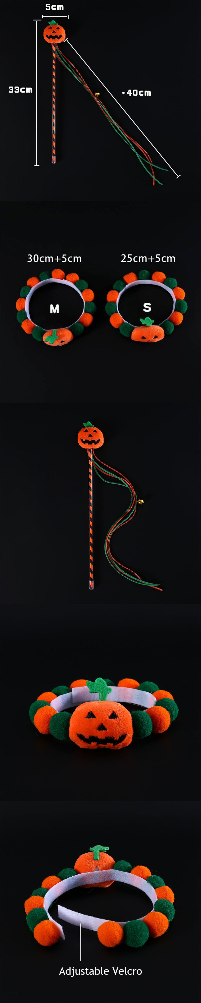 Halloween Pumpkin Set Cat Stick Sound Toy Collar