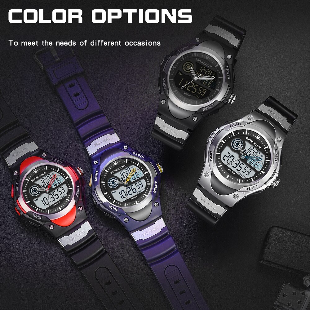 SANDA Brand Outdoor Sport Men's Watches 50M Waterproof Wristwatch For Men Quartz Watch Electronic Clock relogio masculino 3117