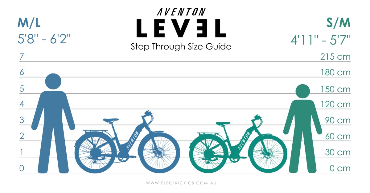 Aventon Level.2 Step Through Sizing Guide