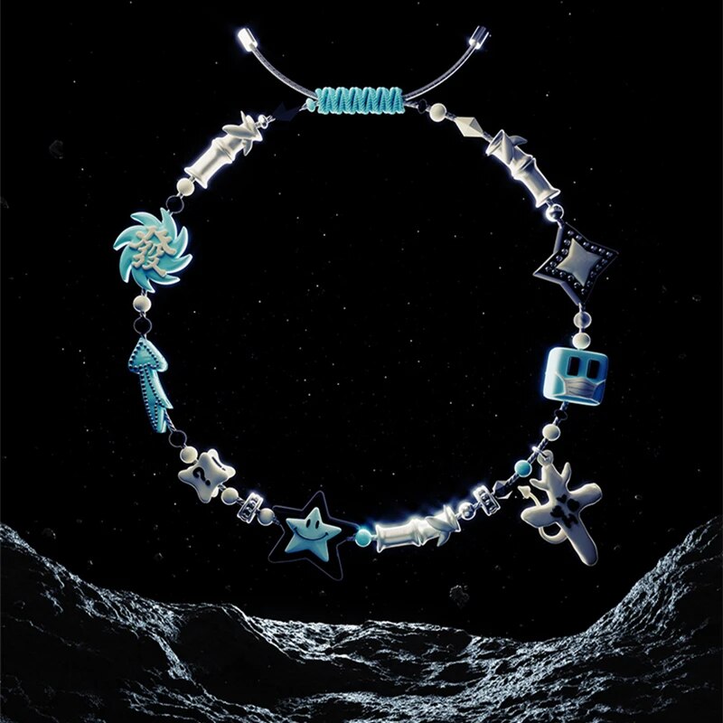 Hip Hop PSYP Luxurious Lucky Star Get Rich Choker Necklaces Joint Chains for Men Women Fashion Street Rapper Jewelry Gift