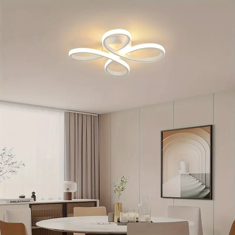 1pc led ceiling lamp 30w 3500lm ceiling light modern creative flower shape white acrylic led warm white 3000k ceiling light for balcony hallway bedroom living room dining room details 6