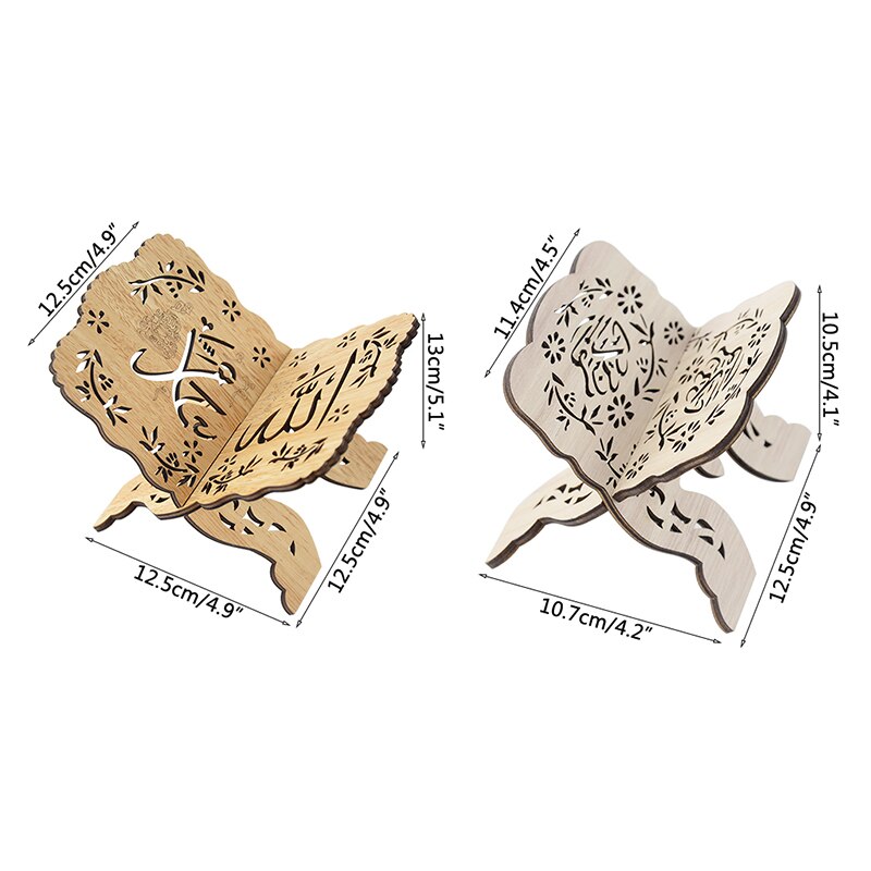 2022 Wooden Eid Al-Fitr Islamic Book Shelf Bible Frame Kuran Quran Koran Holy Book Stand Holder Rehal Islamic Home Decoration