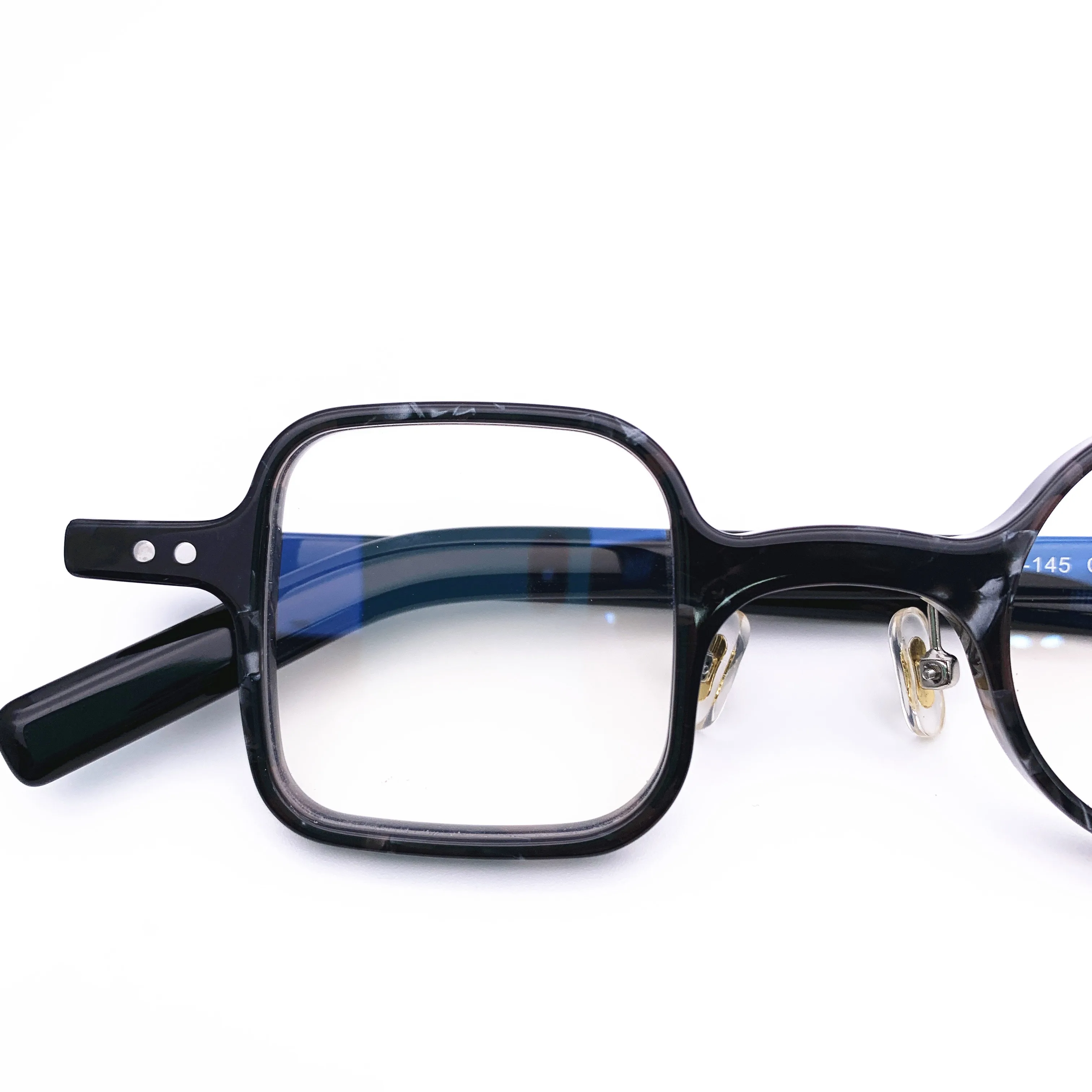 Belight Optiacl Acetate Square with Round  Glasses Frame Men Women  Prescription Eyeglasses Retro Optical Eyewear 226-1