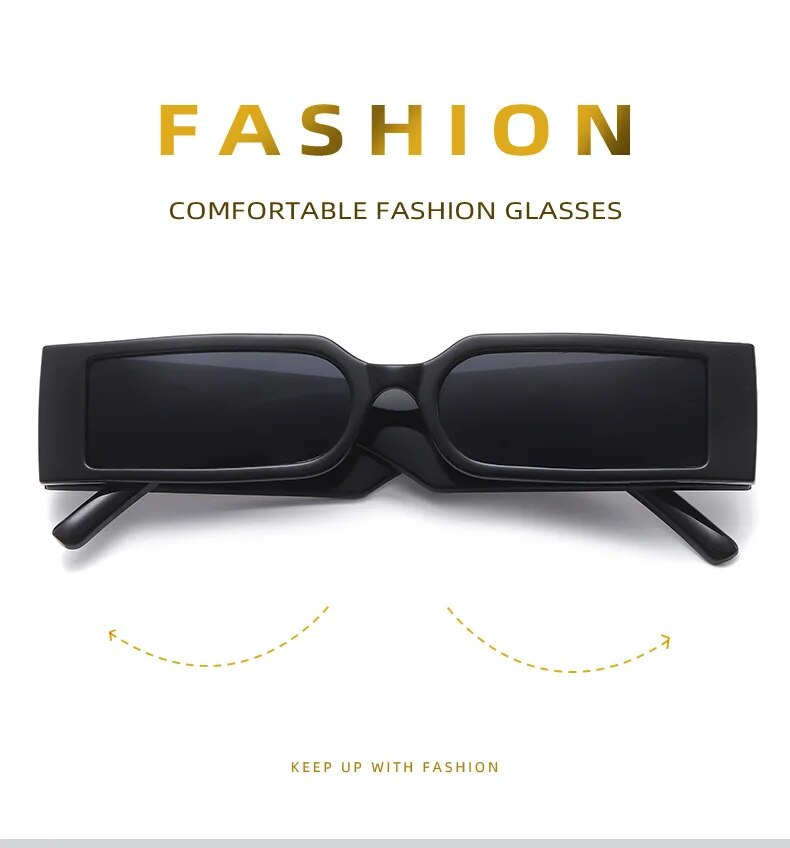 Rectangle Frame Fashion Sunglasses 2021 Hip Hop Vintage Designer Wholesale Black Shades Glasses Luxury For Men And Women UV400