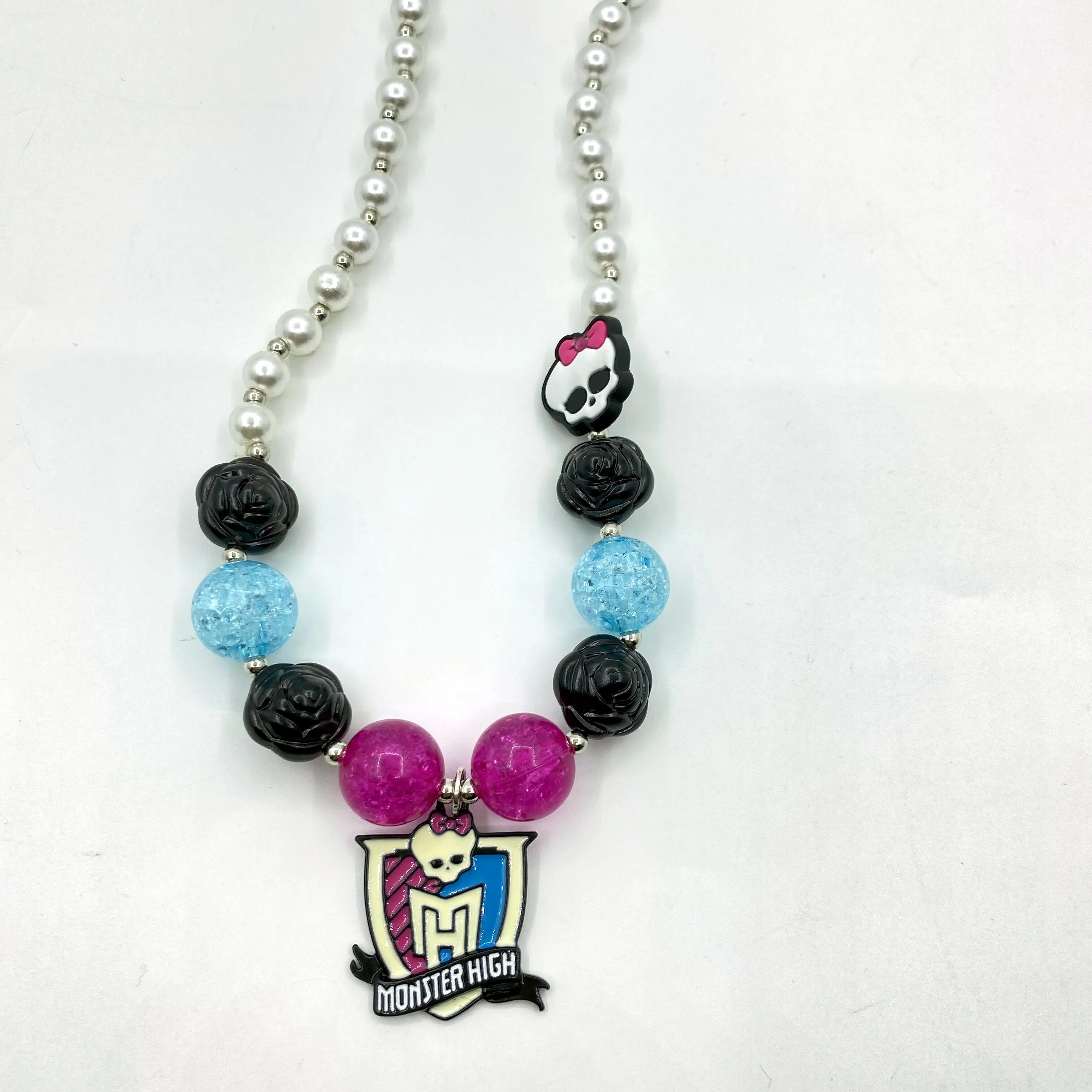 Novel Halloween Funky Fun Necklace Handmade Creative Hip Hop Personality Punk Large Bead Necklace Party Street Dance Accessory