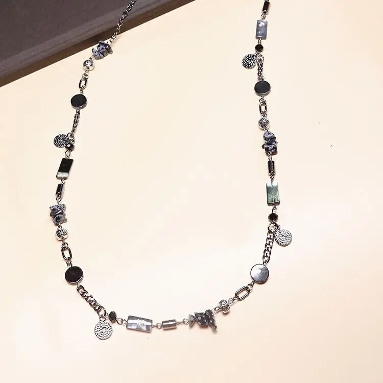 New European and American fashion shell handmade original beaded long necklace sweater chain women's accessories