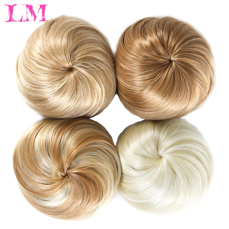 LiangMo Bun Chignon Extension Hairpiece Black Ballerina Synthetic Hairpieces Hair Piece For Women Clip in Hair