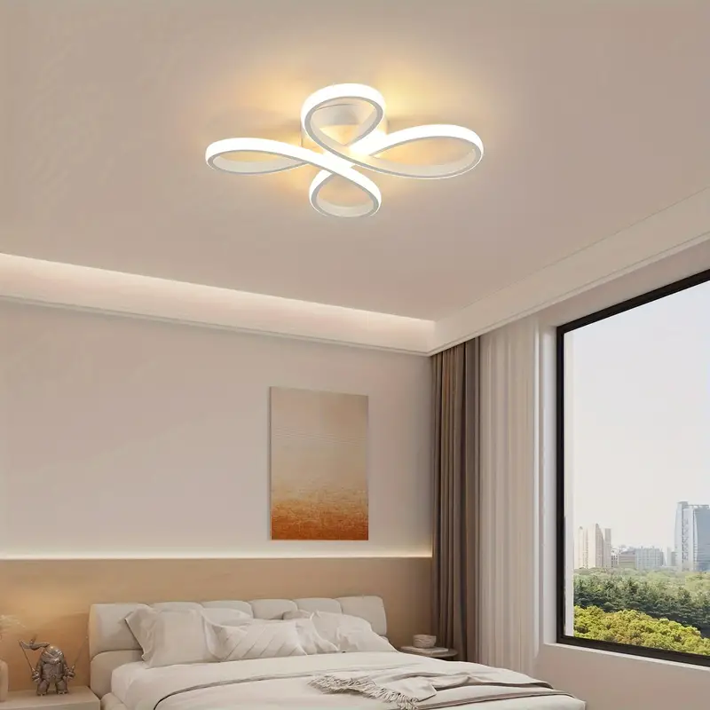 1pc led ceiling lamp 30w 3500lm ceiling light modern creative flower shape white acrylic led warm white 3000k ceiling light for balcony hallway bedroom living room dining room details 5