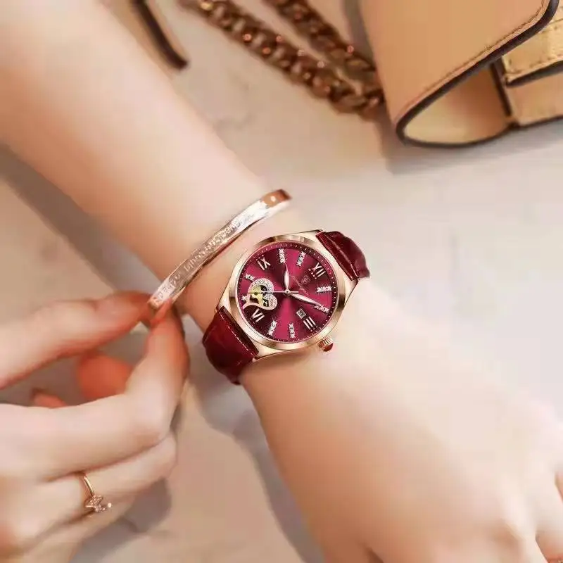 POEDAGAR 2022 Fashion Women Watch Stainless Steel Mesh Rose Gold Luxury Waterproof Luminous Ladies Quartz Watches