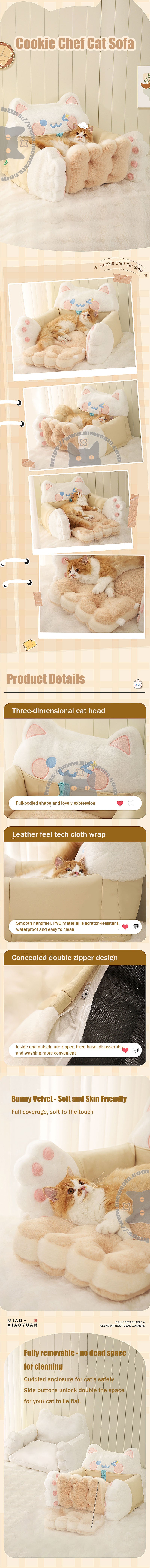 Cookie Chef Cat Couch Warm Sofa Bed