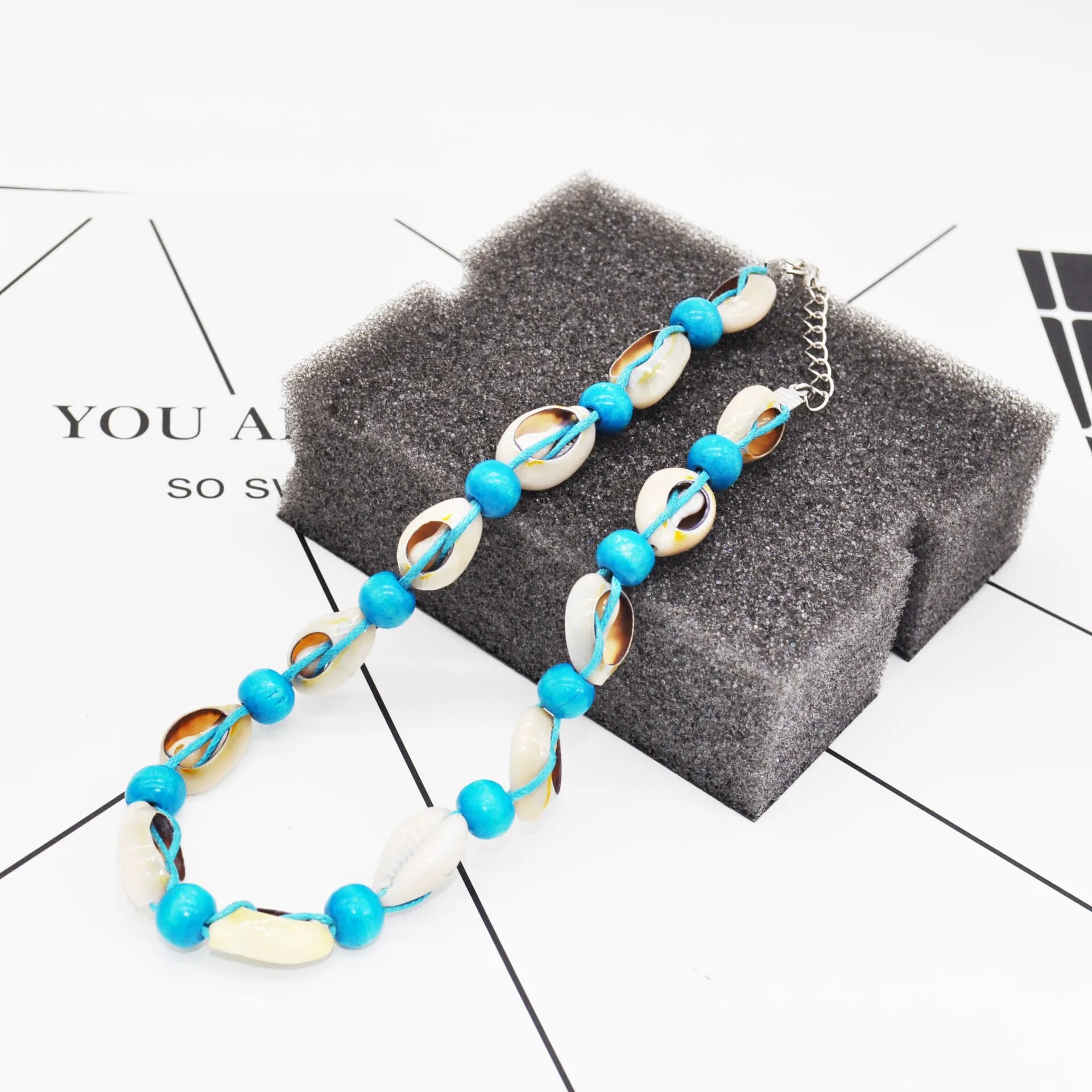 Rice bead necklace Shell Originality Personality Hand weaving Bohemia Adjustable Retro Tidal current Beaded necklace