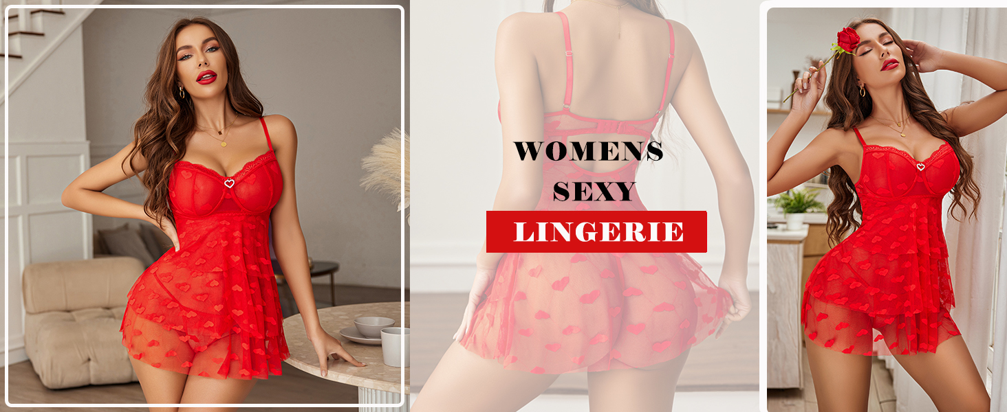 red lace babydoll