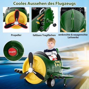 COSTWAY Electric Children's Car Electric Airplane with Propeller Airplane Toy