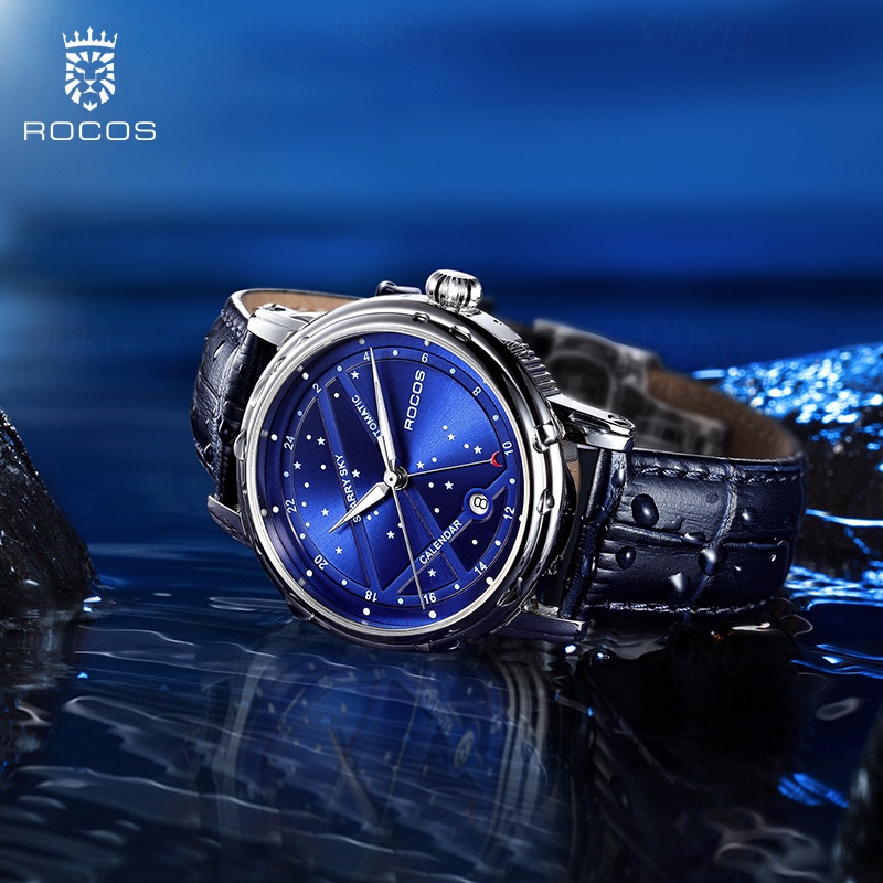 Women Men Mechanical Watch Diamond Minimalist Luxury Fashion Automatic Self-winding Luminous Calendar Waterproof Leather Watch 2024 - US $248.39 –P7