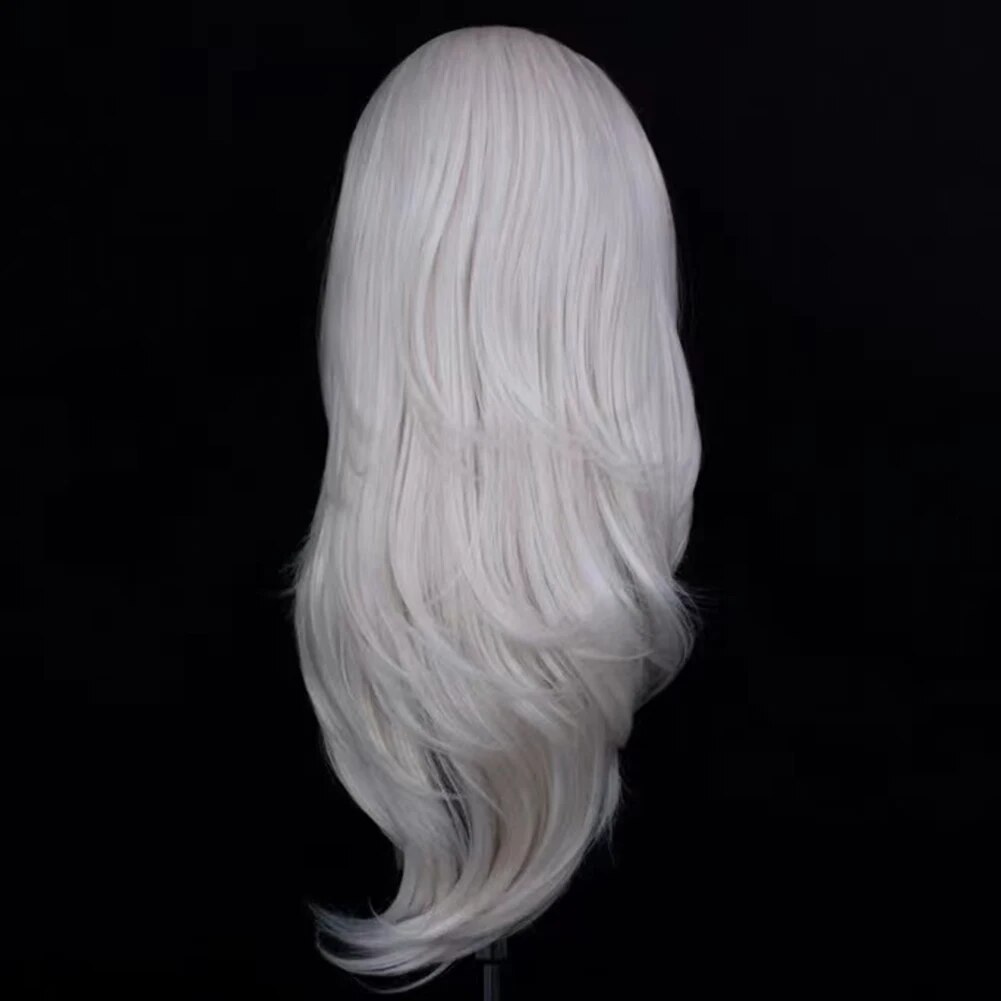 AIMEYA Platinum Blonde Long Natural Wavy Wig for Women Girls Natural Hairline Lace Front Wigs Free Part Daily Wear Wig Cosplay