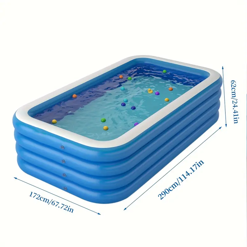 1pc blue white large thicken inflatable swimming pool for family adults 120 67 24in details 2