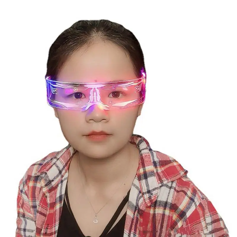 Luminous Visor Glasses 7 Colors 4 Modes Fashionable Glasses LED Visor Battery Powered Trendy Sunglasses For Men Women Cosplay