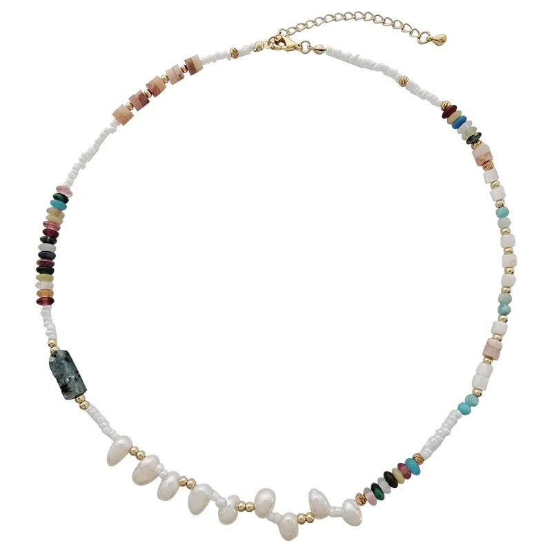 Trendy Jewelry Vintage Temperament Irregular Pearl Stone Beads Necklace For Women 2023 Trend New Popular Accessories