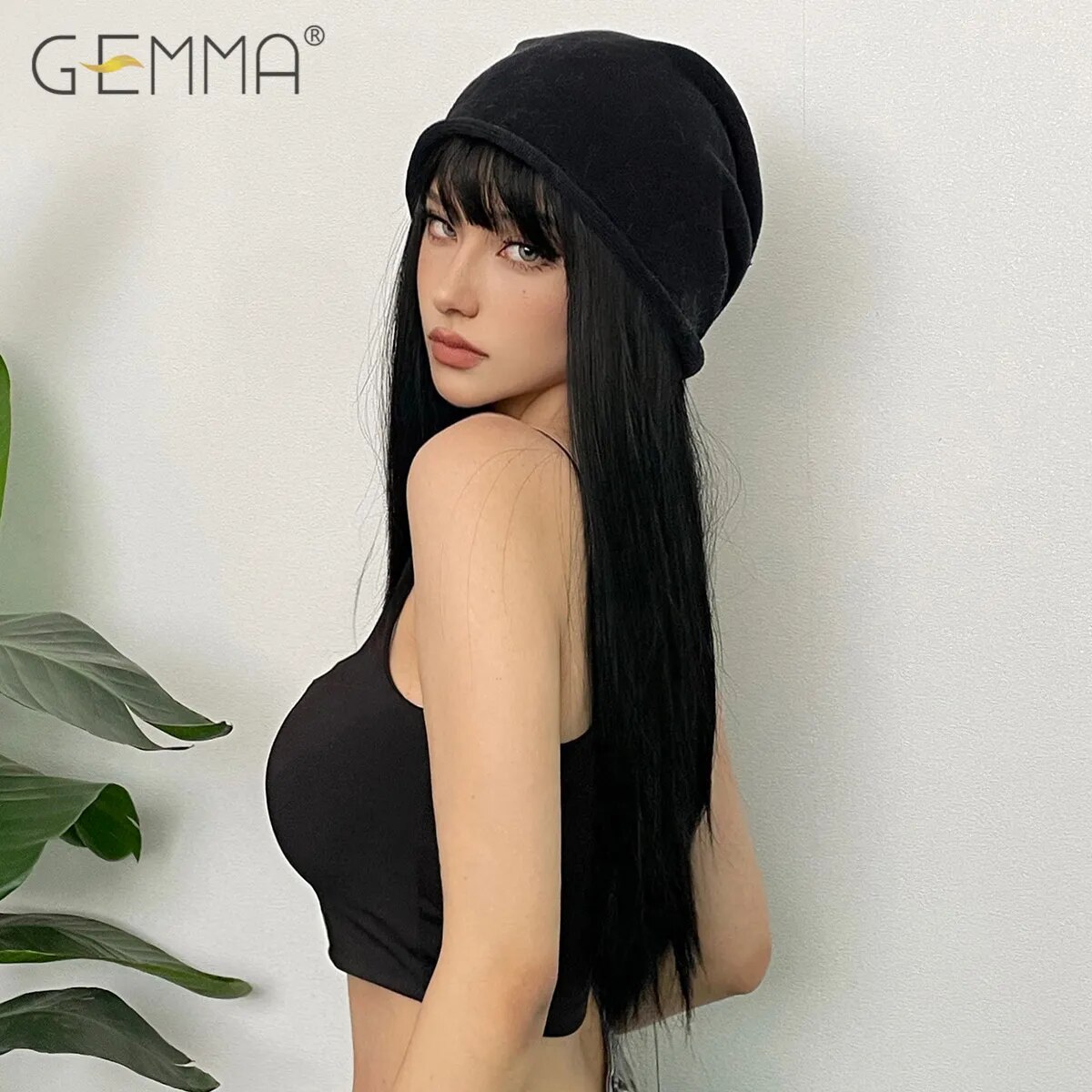 Long Straight Synthetic Wig Black Daily Use Wigs with Bangs for Women Heat Resistant Fibre Cosplay Lolita Party Natural Hair