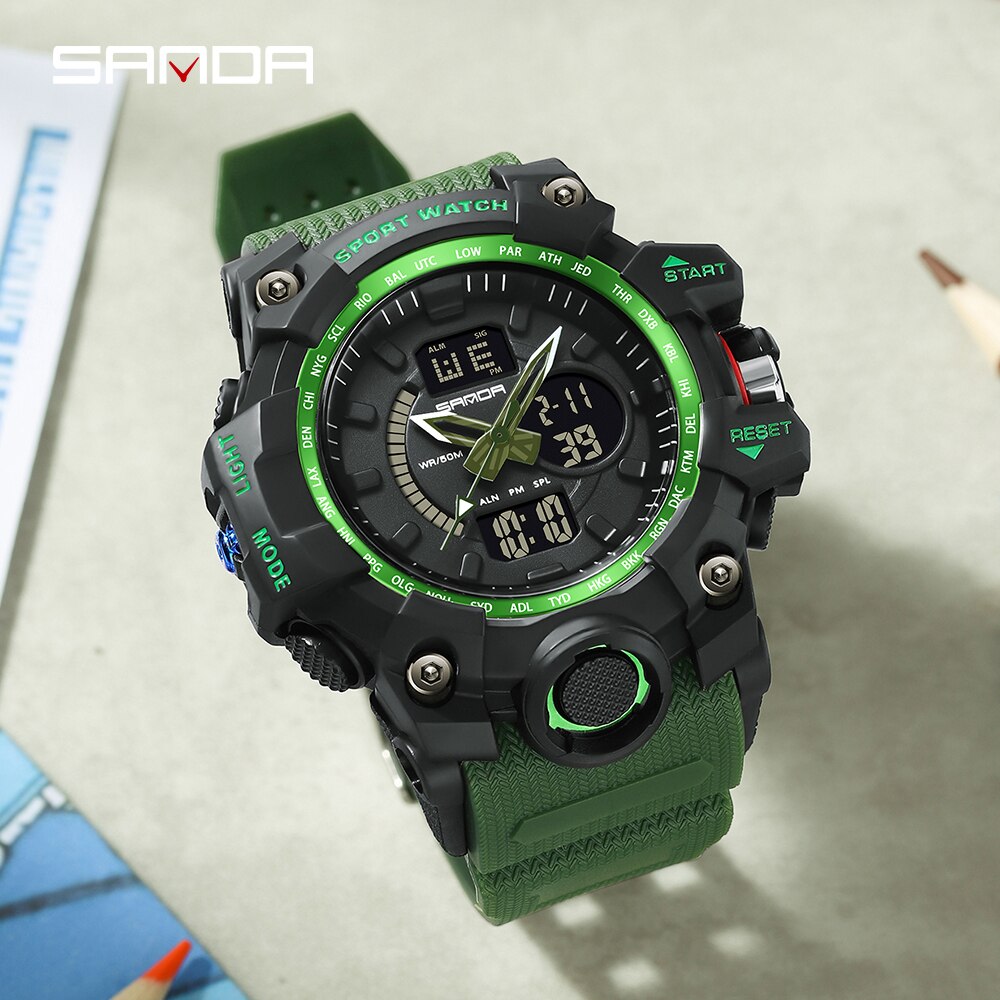 SANDA Luxury Brand 2023 New Men's Watches 50M Waterproof Sports Military Quartz Watch For Male Wristwatch Relogio Masculino 3132