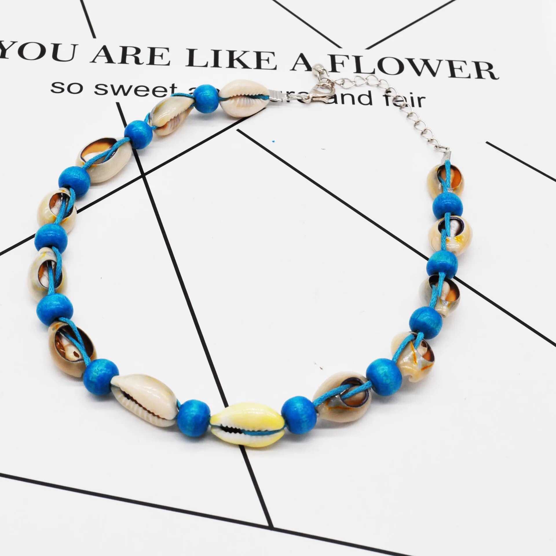 Rice bead necklace Shell Originality Personality Hand weaving Bohemia Adjustable Retro Tidal current Beaded necklace