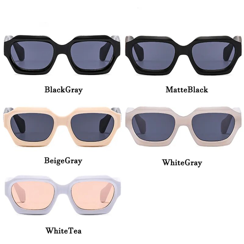 OLOPKY 2022 Irregular Vintage Sunglasses Men Small Square Eyewear Men/Women Luxury Brand Glasses Men UV400 Gafas De Sol Mujer