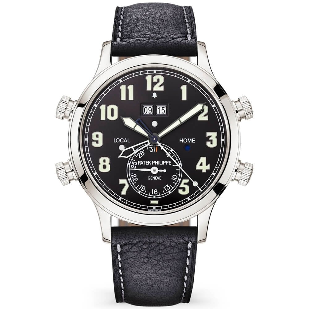 Patek Philippe Grand Complications Alarm Travel Time 42mm Platinum Black Dial Watch