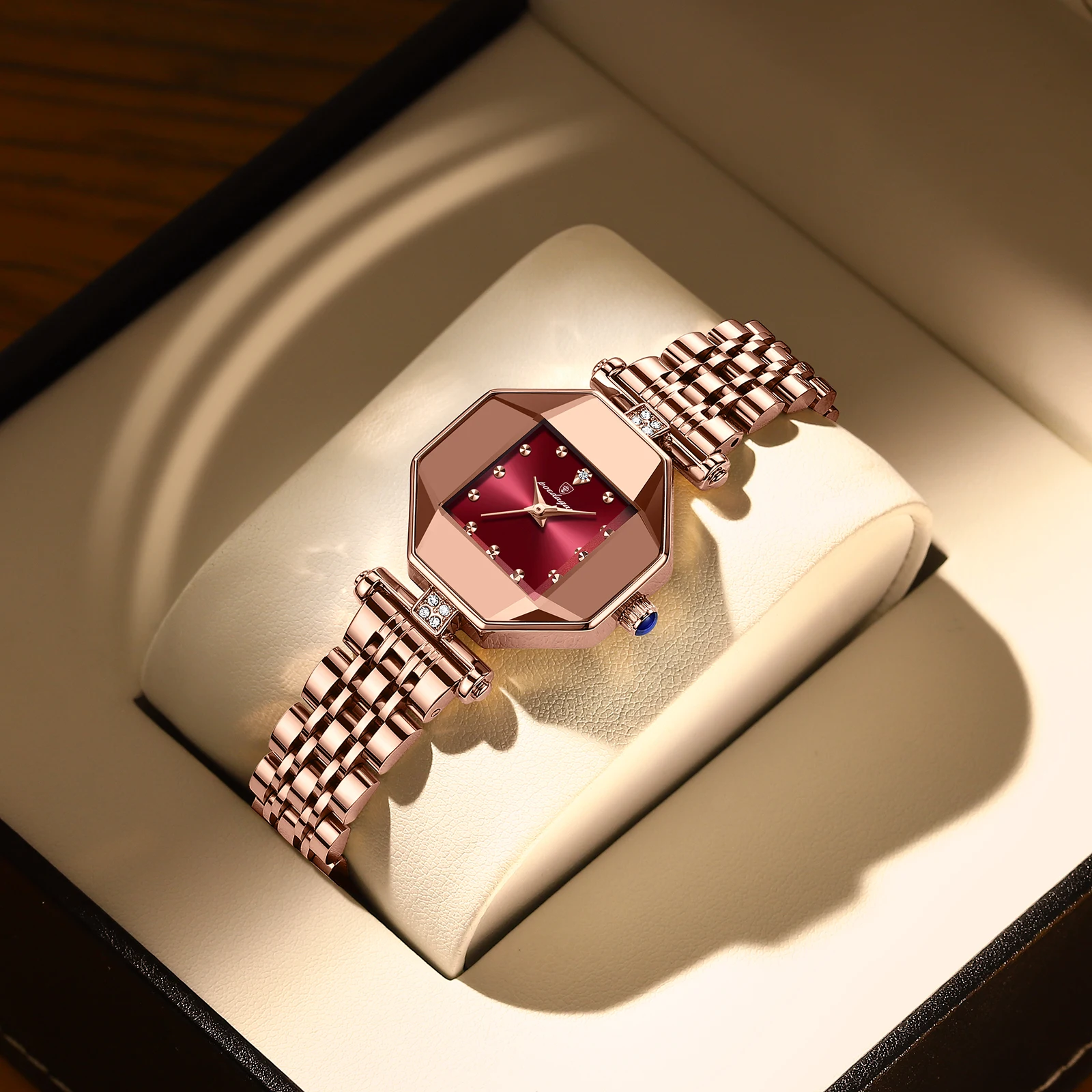 POEDAGAR Women Watch Fashion Luxury Stainless Stain Waterproof Quartz Watches Top Brand Rose Gold Ladies Wristwatch Gift