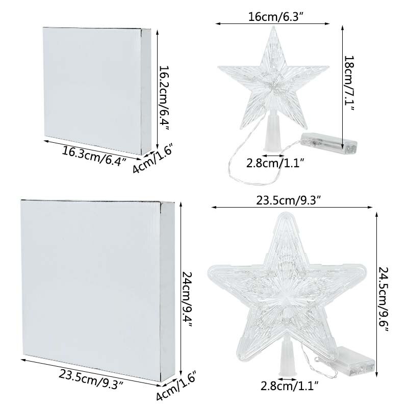 Christmas Tree Top Star Lights Christmas Tree Decor Ornaments Battery Power Garland Noel New Year Christmas Decorations for Home