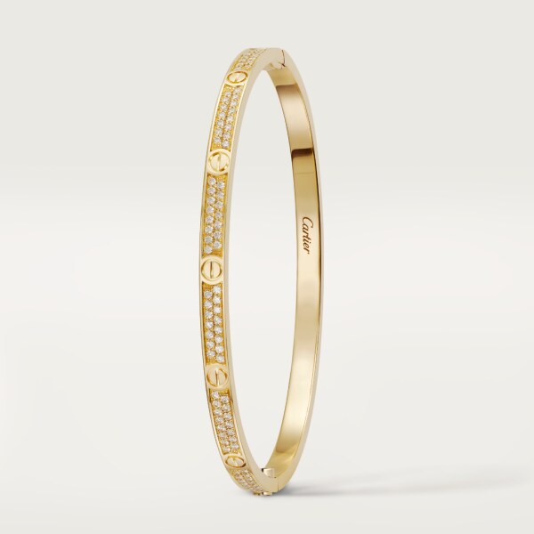 Love bracelet, small model, paved Yellow gold, diamonds