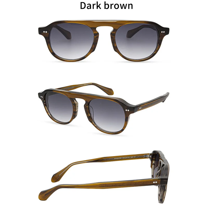 Belight Optical  Women Men UV400 Protection Shape Vintage Retro Grober Acetate Rivet Trim  Sunglasses with Case Oculos 529