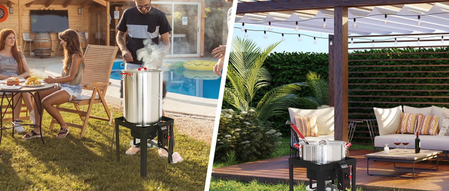 Outdoor Fryer Cooking