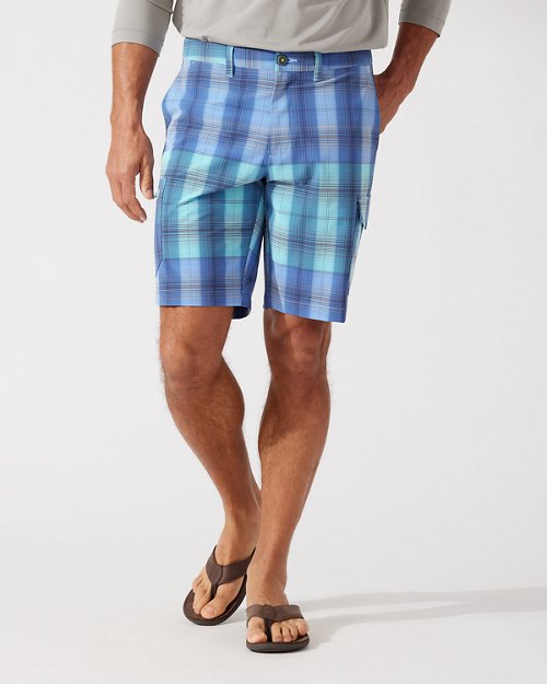 Cayman Isles Sea Plaid IslandZone 10-Inch Hybrid Shorts111