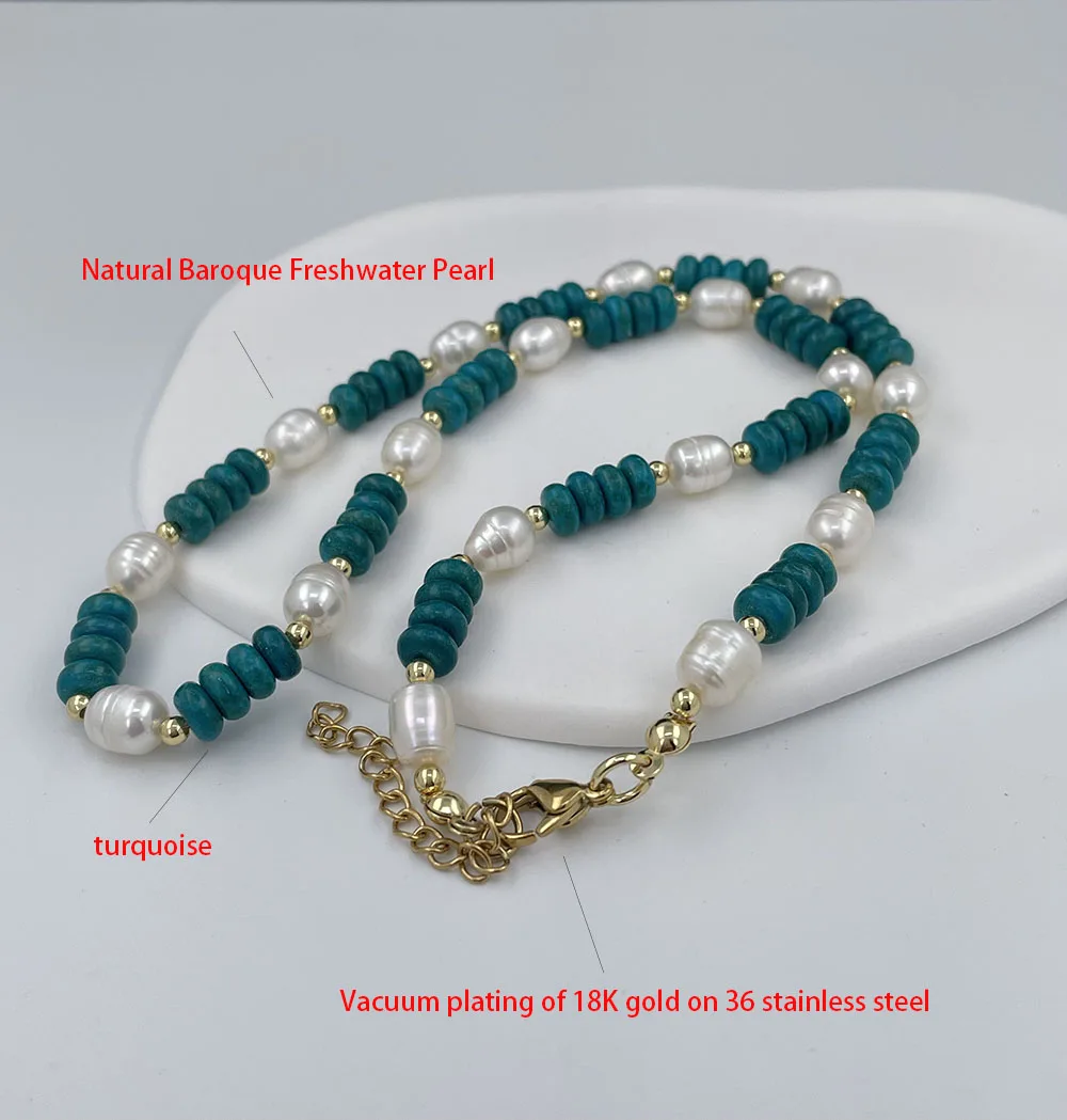 Freshwater necklace female necklace irregular Baroque Pearl necklace 316 stainless steel metal adjustment chain jewelry