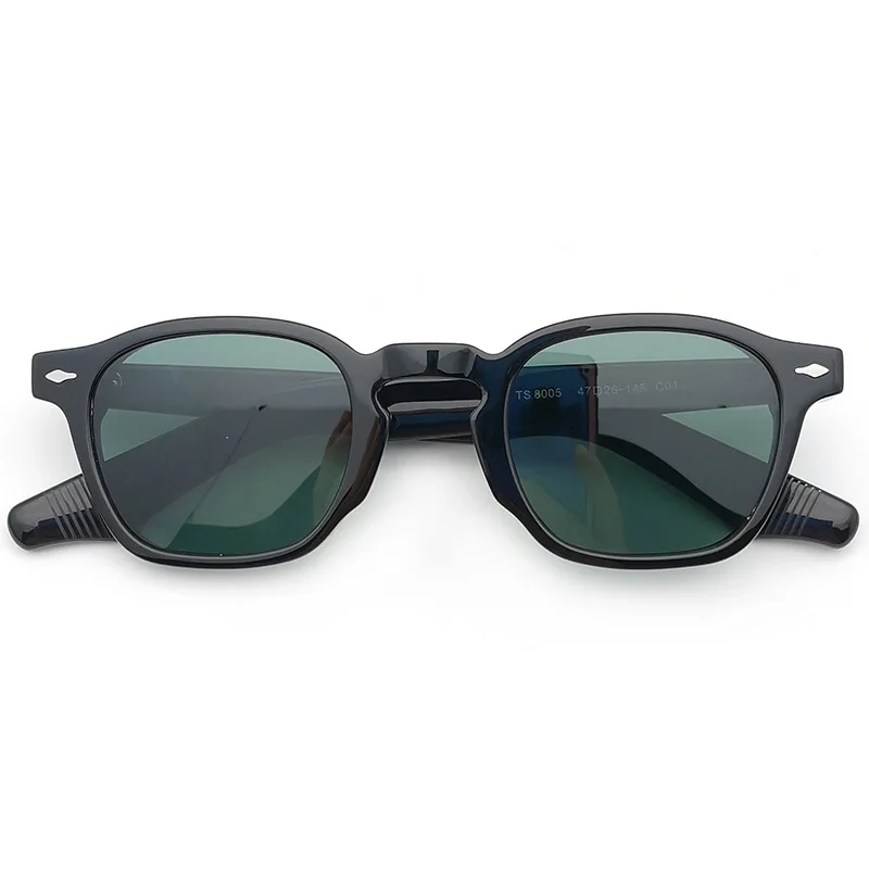 Thick Acetate Women Men UV400 Protection Oval Shape Vintage Retro Colorful Acetate Sunglasses with Case Oculos TS8006