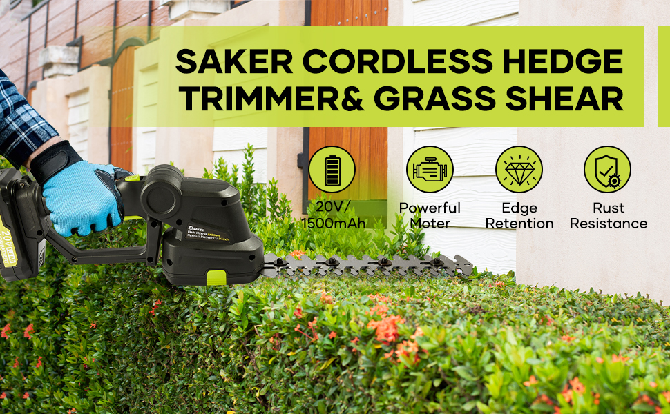 saker cordless hedge trimmer