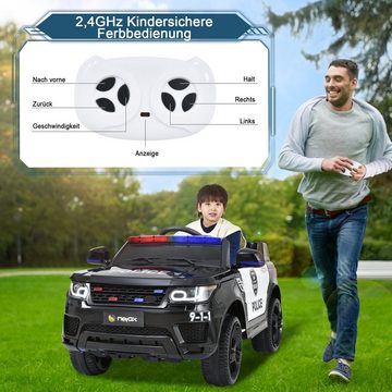 Merax electric children's car with USB, AUX and Bluetooth including remote control, load capacity 30 kg, electric police car, children's car