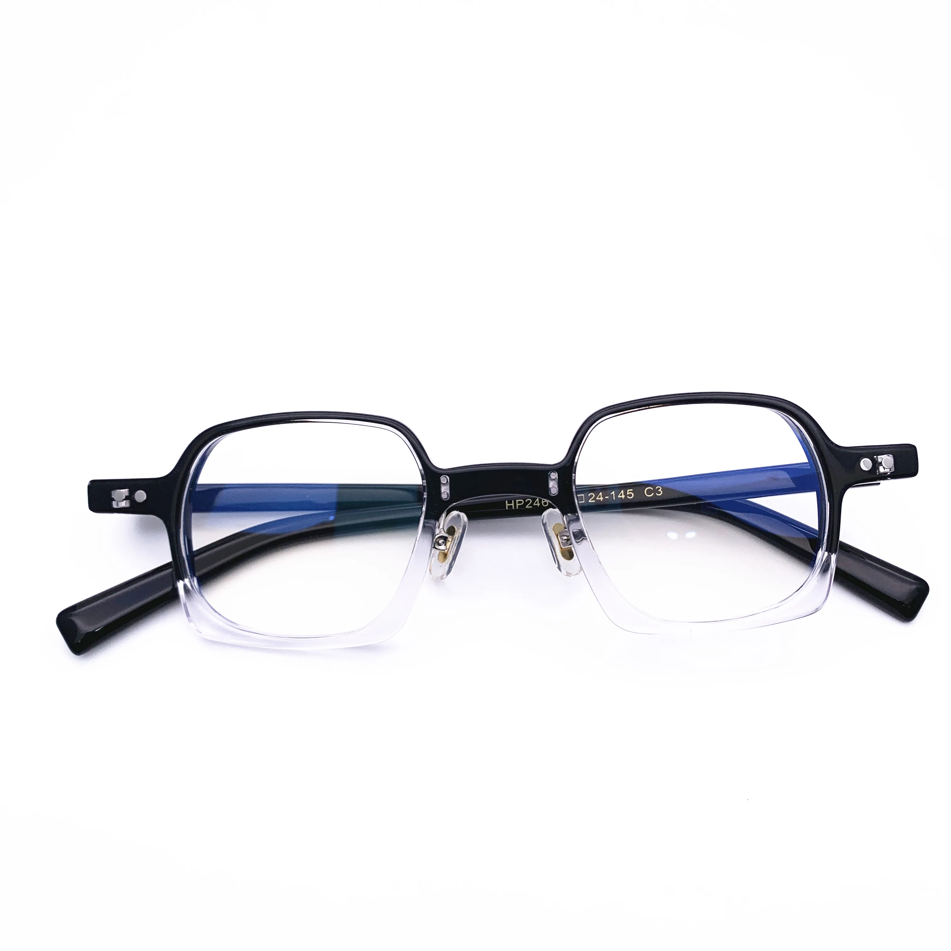 Belight Optical  Men Women Acetate Fancy Square Oval Vintage Retro Small Shape Design Spectacle Frame Precription Lens HP246