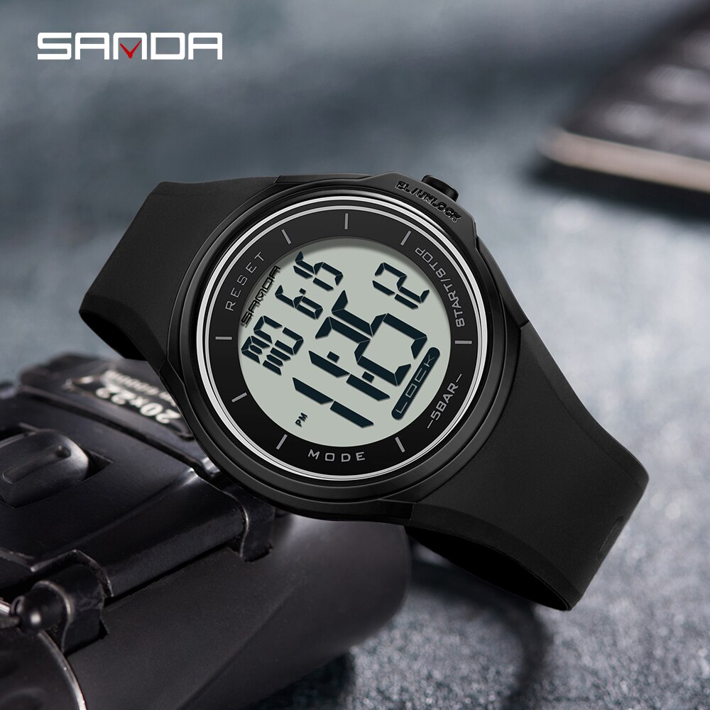 SANDA Fashion Simple Sport Watches Men Military Digital Watch Alarm Clock Shock Resistant Waterproof Relogio Masculino 2131