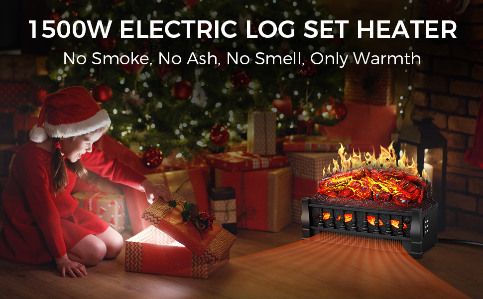 electric fireplace log heater