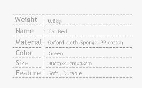 Christmas Tree Shape Cat Bed House Green Pet Nest Cave Tent